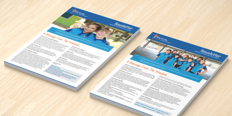 Newsletter template design for a primary school