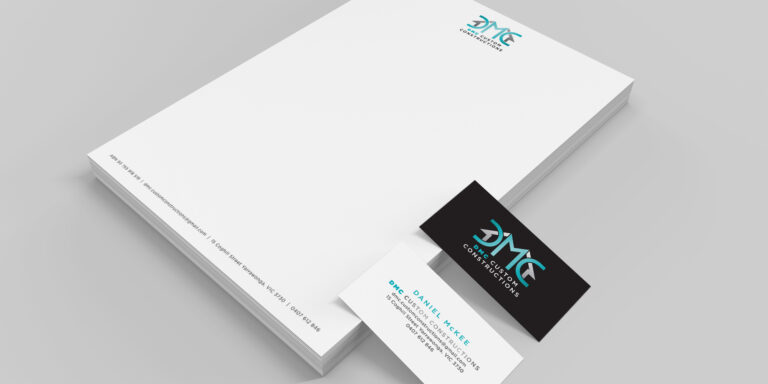 Brand and logo design for construction company on stationery