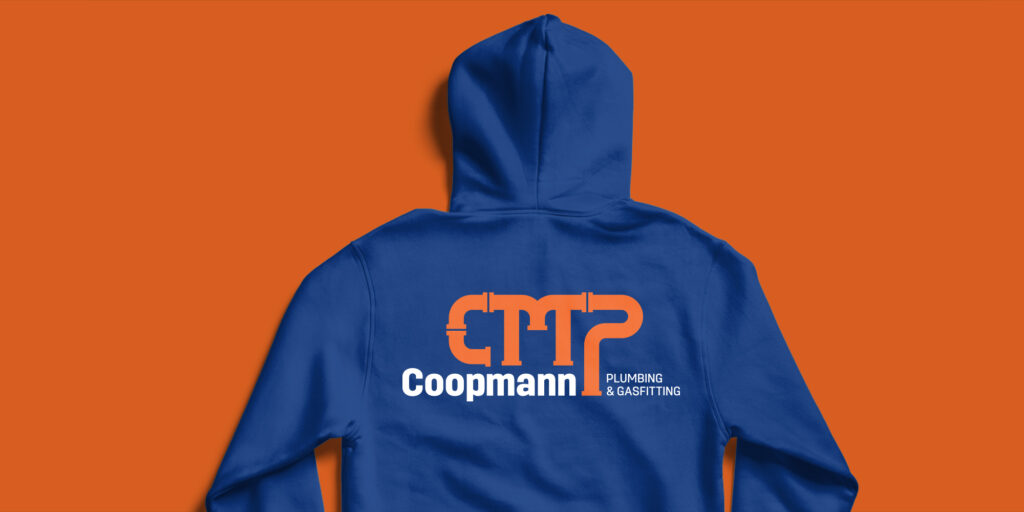 Hoodie with logo and brand design for Coopman Plumbing